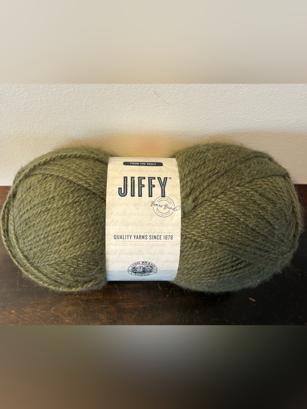 Jiffy Olive Green Yarn Skein